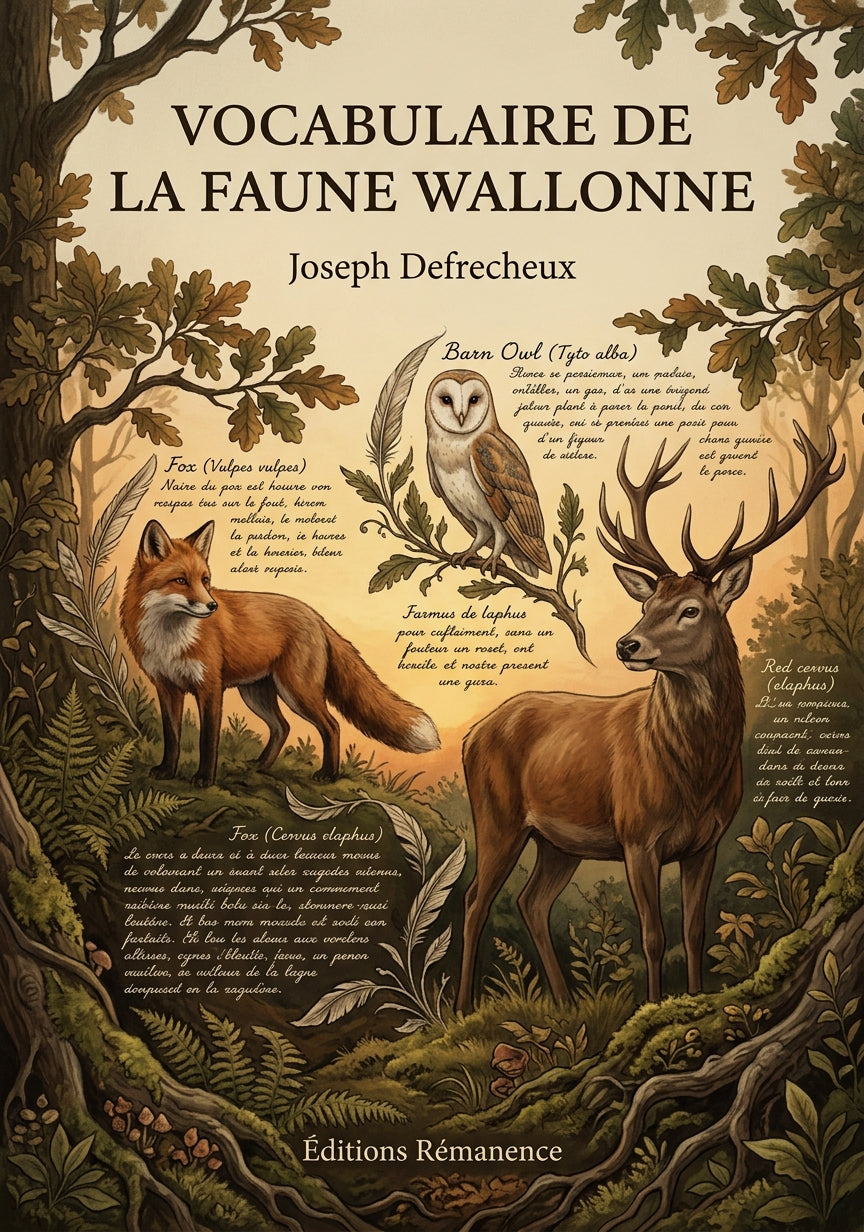Livre Vocabulaire de la faune wallonne par Joseph Defrecheux - Couverture - Editions Remanence