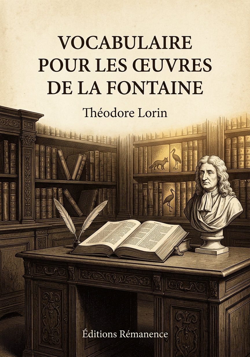 Livre Vocabulaire pour les œuvres de La Fontaine par Théodore Lorin - Couverture - Editions Remanence