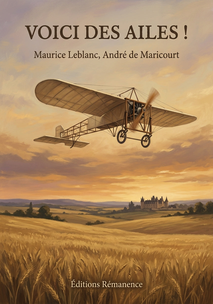 Livre Voici des ailes ! par Maurice Leblanc, André de Maricourt - Couverture - Editions Remanence