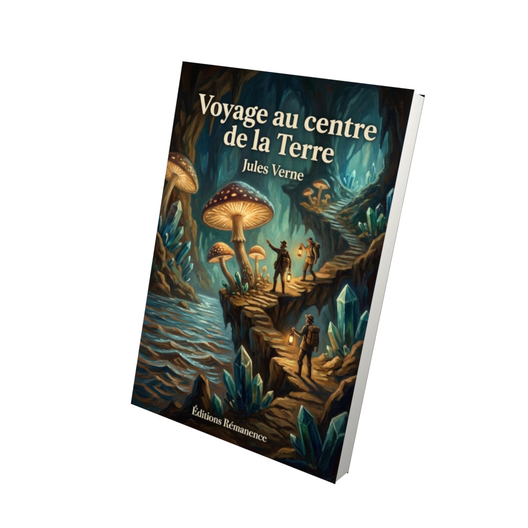 Livre Voyage au Centre de la Terre - Jules Verne - Vue 3D - Editions Remanence