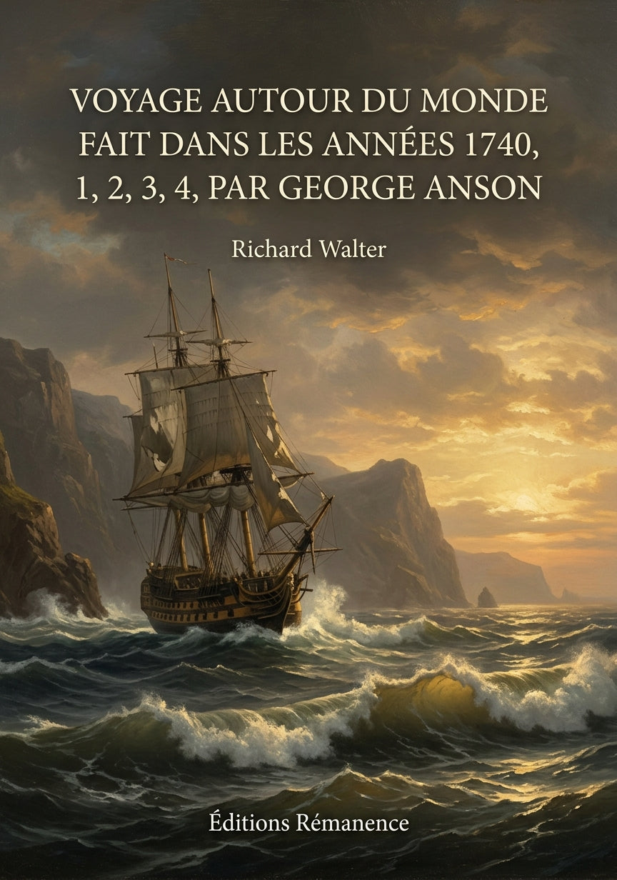 Livre Voyage autour du monde fait dans les années 1740, 1, 2, 3, 4, par George Anson par Richard Walter - Couverture - Editions Remanence