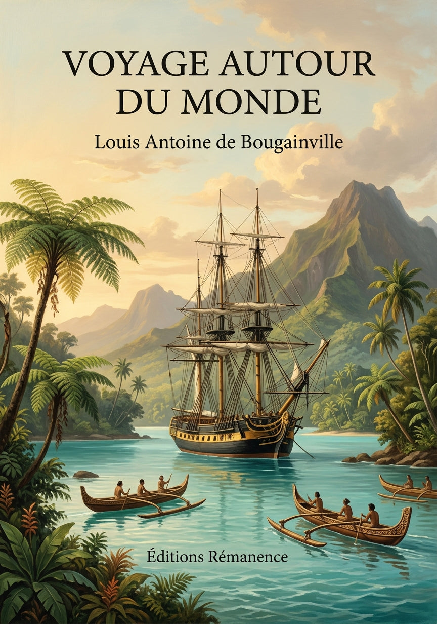 Livre Voyage autour du monde par Louis Antoine de Bougainville - Couverture - Editions Remanence