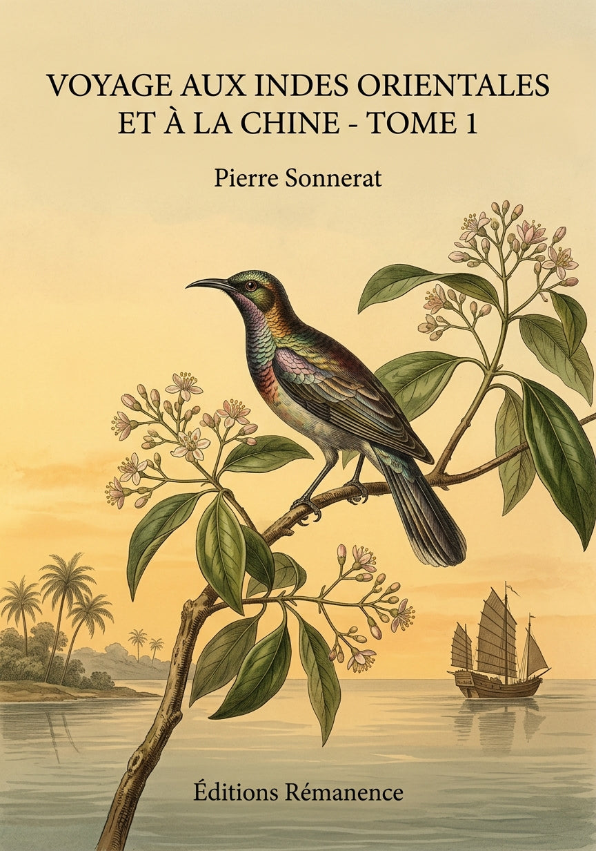 Livre Voyage aux Indes orientales et à la Chine - Tome 1 par Pierre Sonnerat - Couverture - Editions Remanence