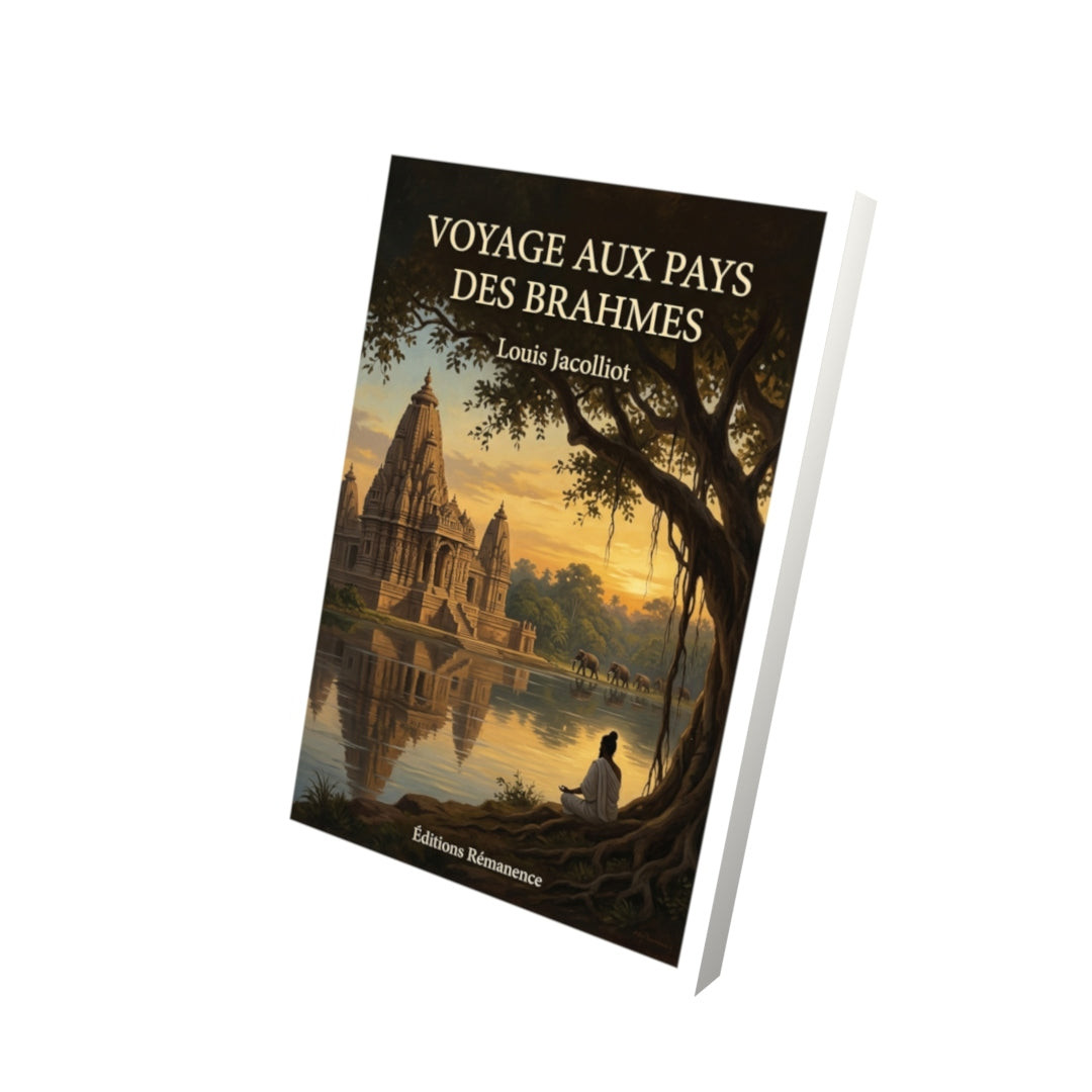 Livre Voyage aux pays des Brahmes par Louis Jacolliot - Vue 3D - Editions Remanence