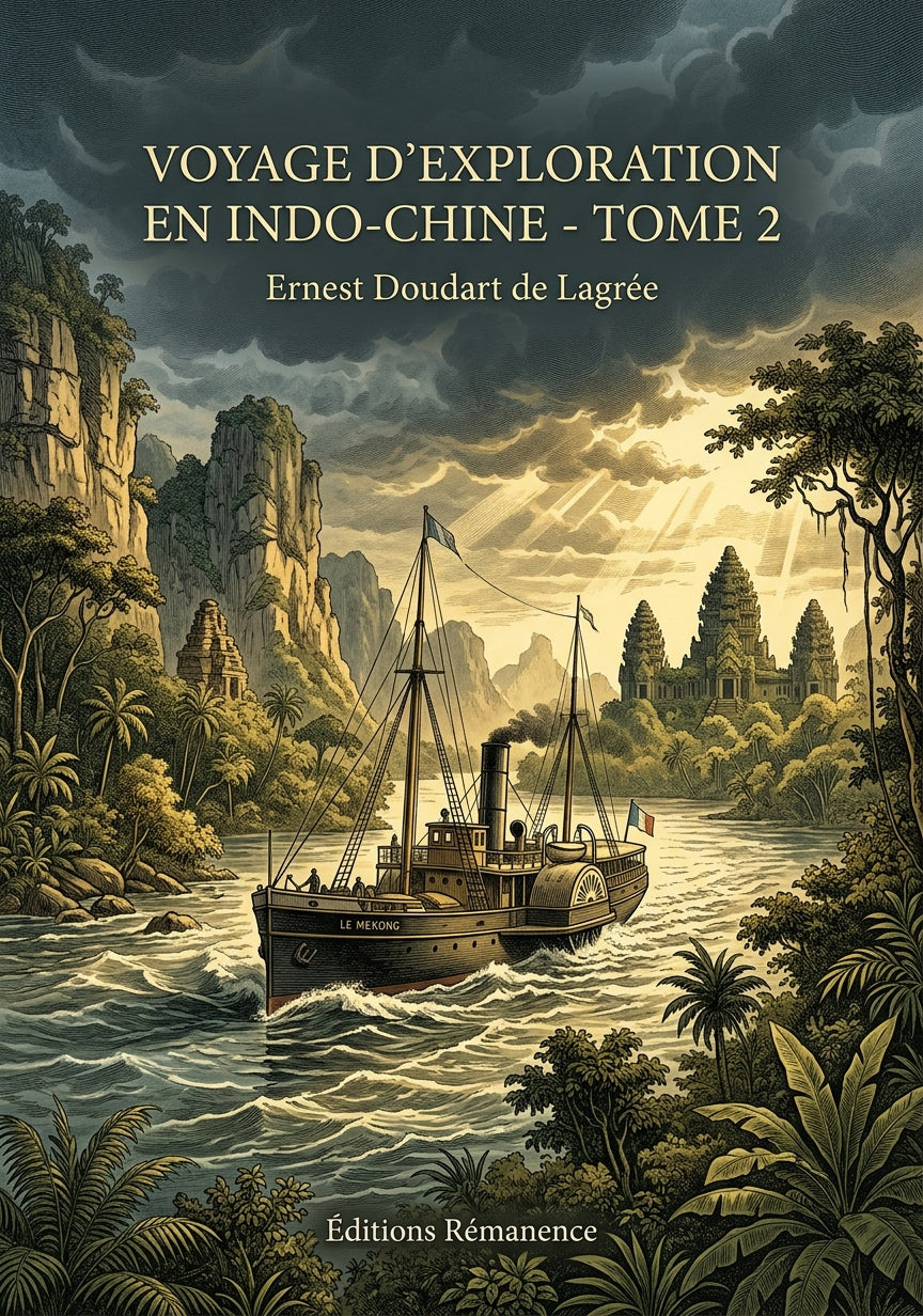 Livre Voyage d'exploration en Indo-Chine - Tome 2 par Ernest Doudart de Lagrée - Couverture - Editions Remanence