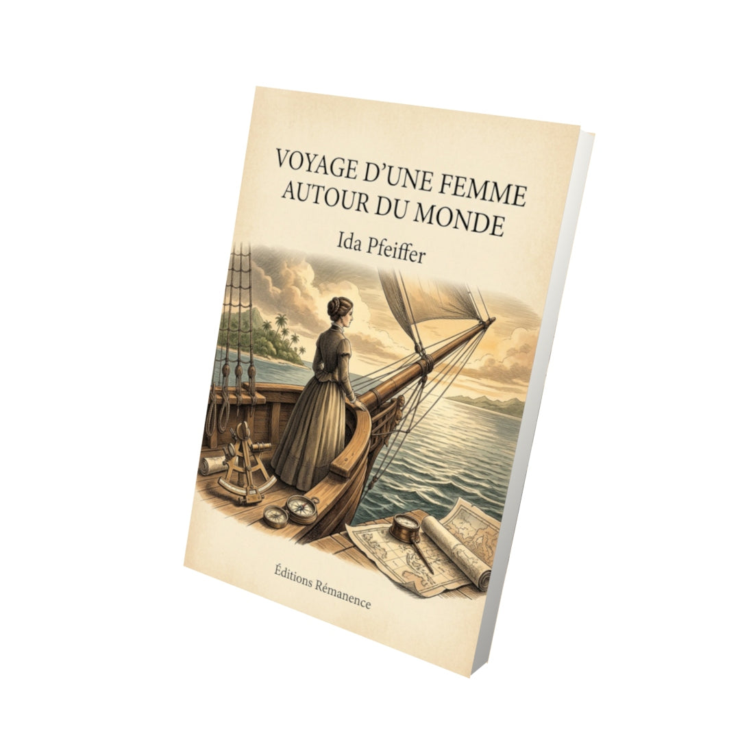 Livre Voyage d'une femme autour du monde - Ida Pfeiffer - Vue 3D - Editions Remanence