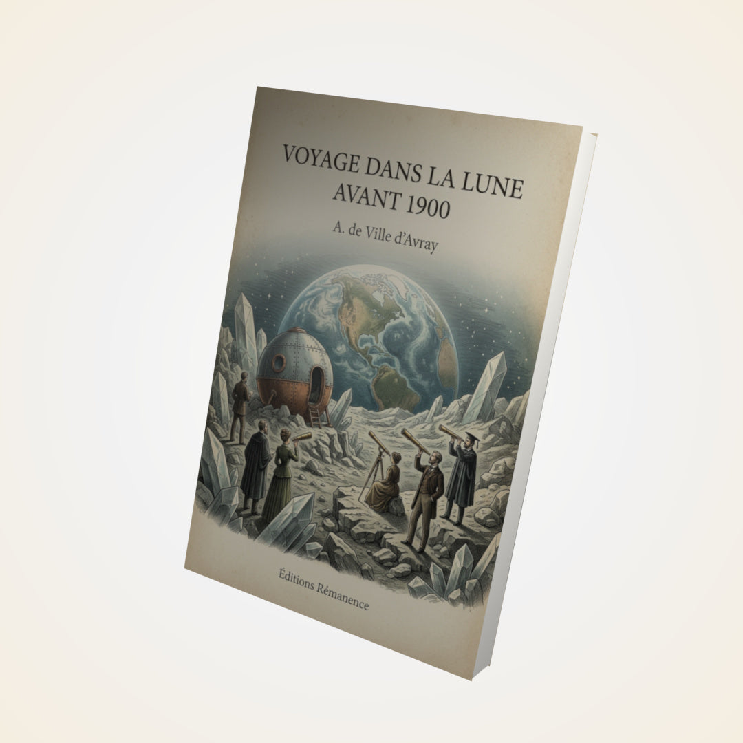Livre Voyage dans la lune avant 1900 - A. de Ville d'Avray - Couverture 3D
