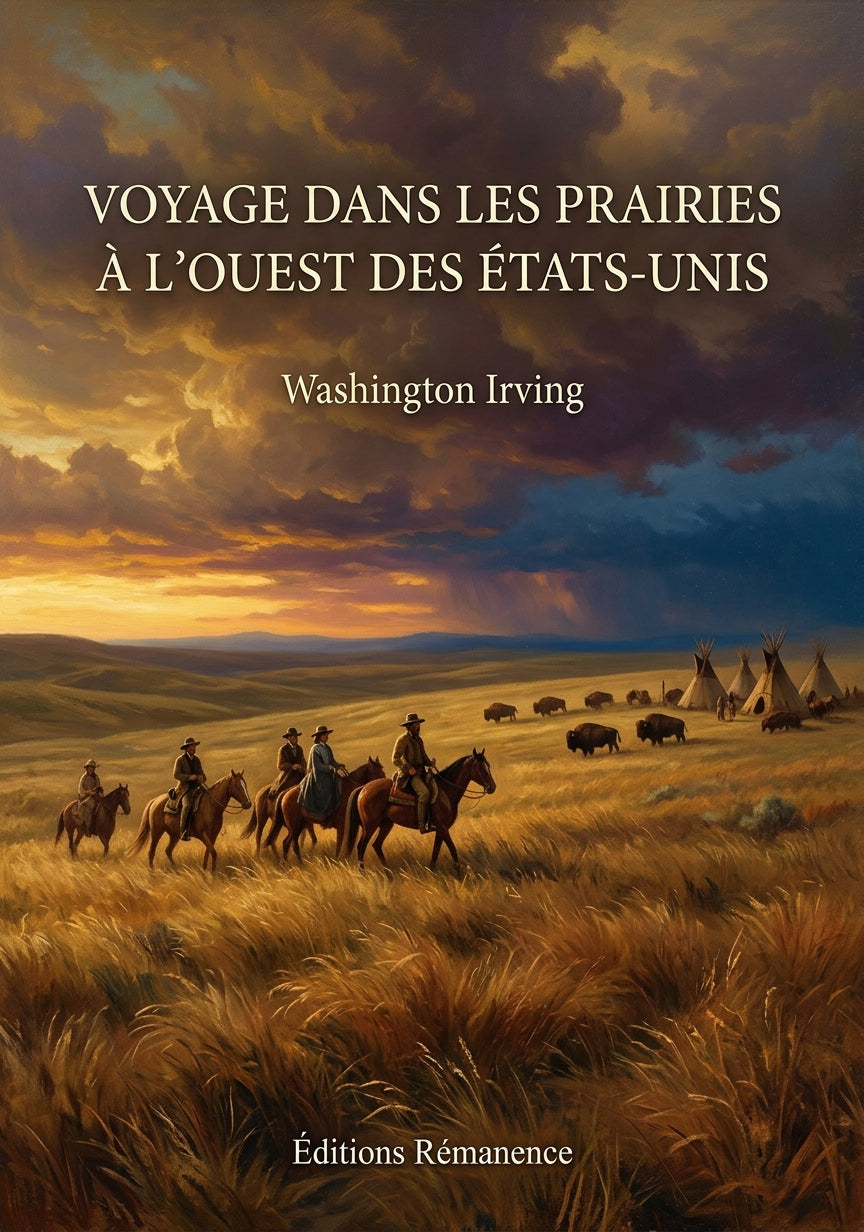 Livre Voyage dans les prairies à l’Ouest des États-Unis par Washington Irving - Couverture - Editions Remanence