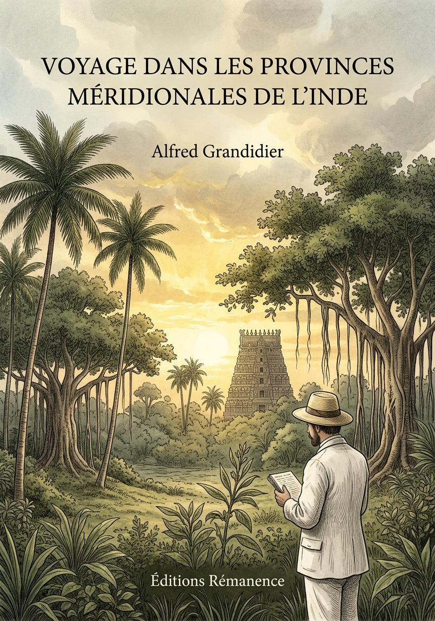 Livre Voyage dans les Provinces Méridionales de l’Inde par Alfred Grandidier - Couverture - Editions Remanence