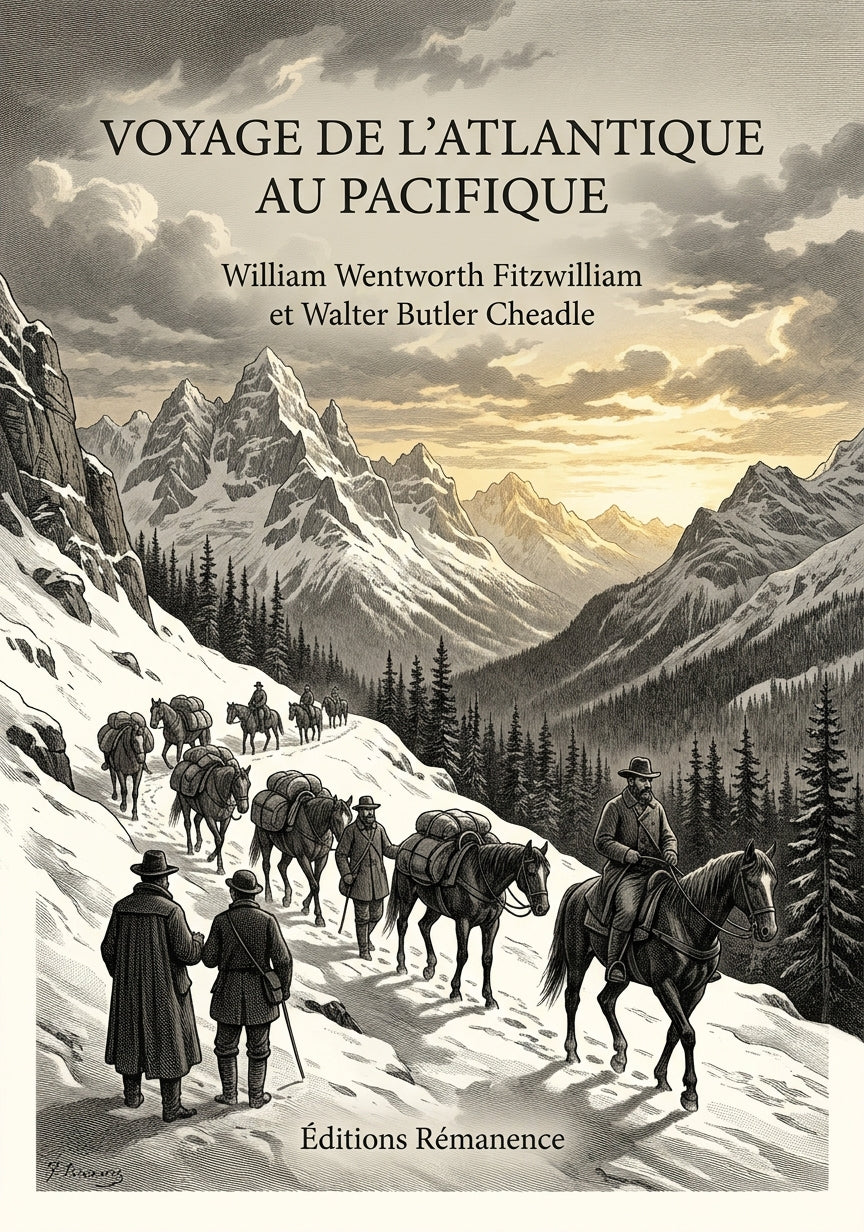 Livre Voyage de l’Atlantique au Pacifique par William Wentworth Fitzwilliam et Walter Butler Cheadle - Couverture - Editions Remanence