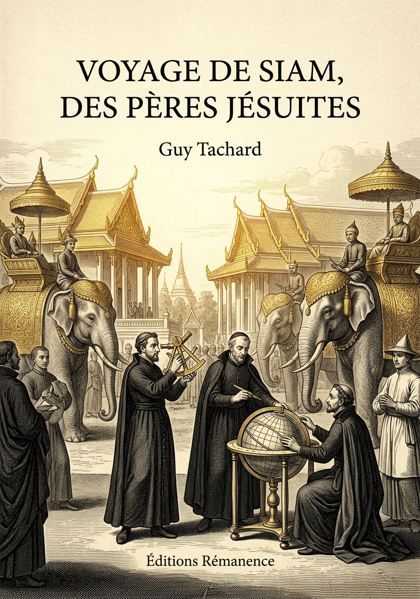 Livre Voyage de Siam, des Pères jésuites par Guy Tachard - Couverture - Editions Remanence