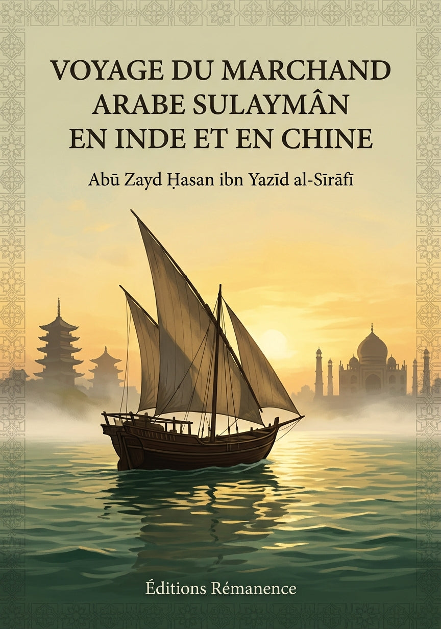Livre Voyage du marchand arabe Sulaymân en Inde et en Chine par Abū Zayd Ḥasan ibn Yazīd al-Sīrāfī - Couverture - Editions Remanence