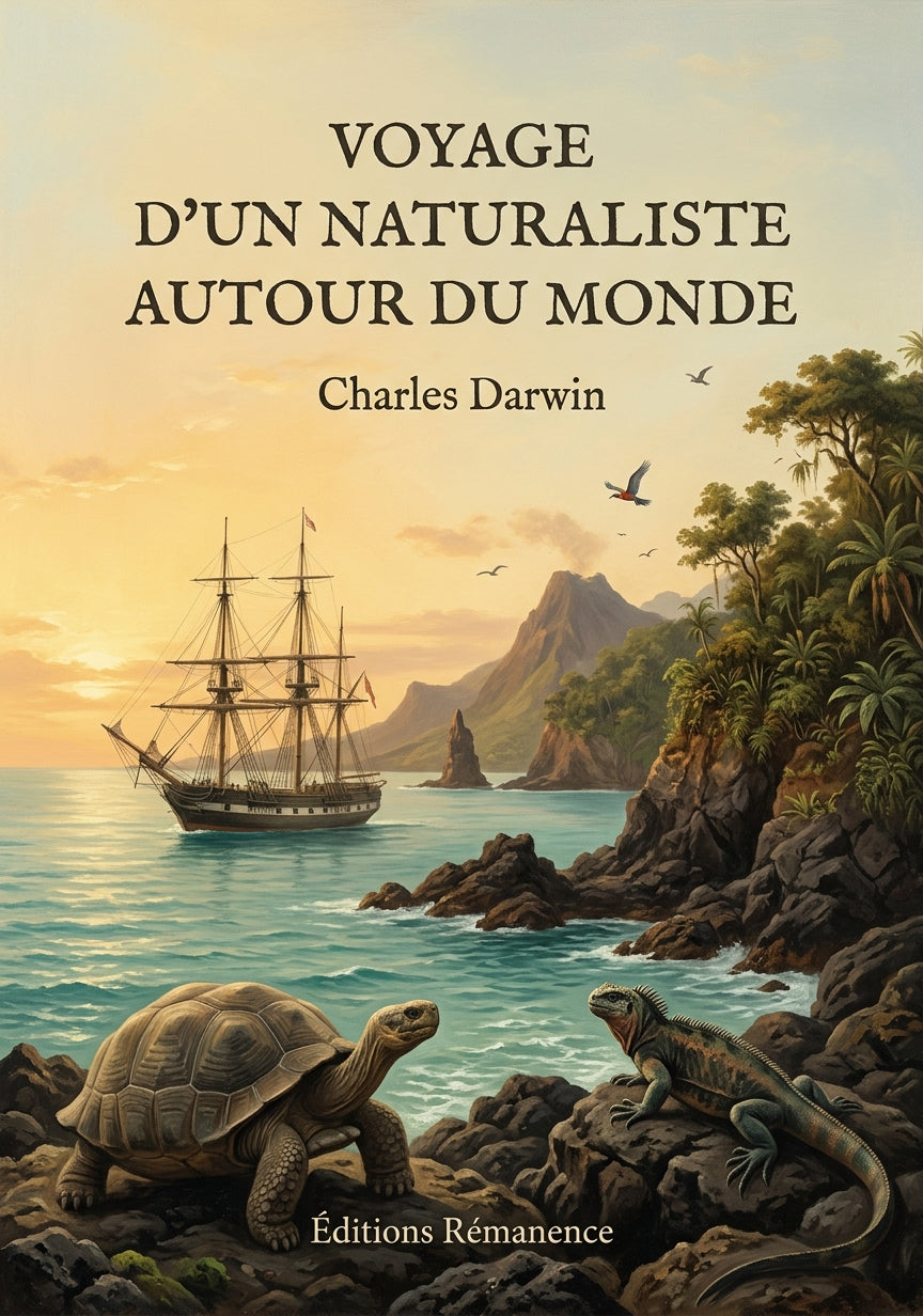 Livre Voyage d’un naturaliste autour du monde par Charles Darwin - Couverture - Editions Remanence