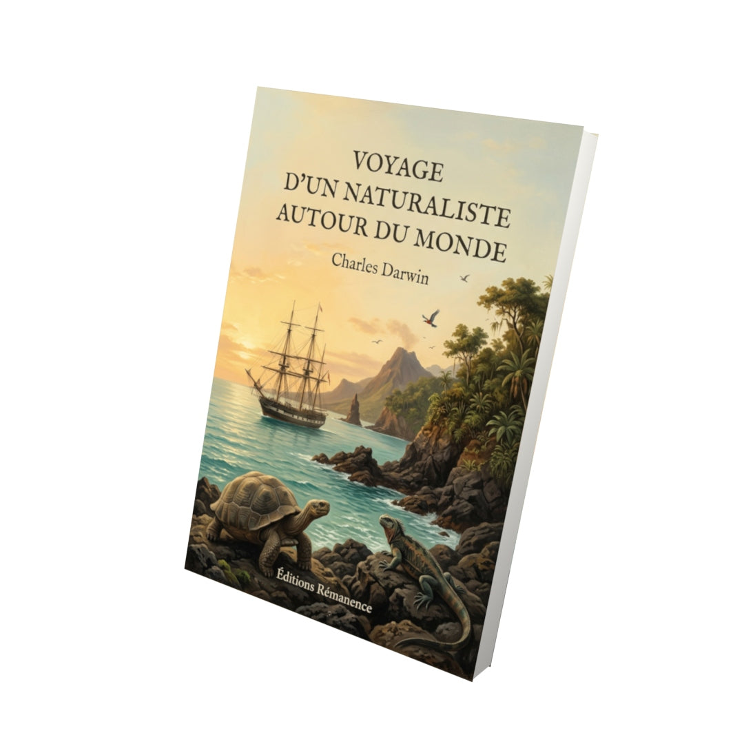 Livre Voyage d’un naturaliste autour du monde par Charles Darwin - Vue 3D - Editions Remanence