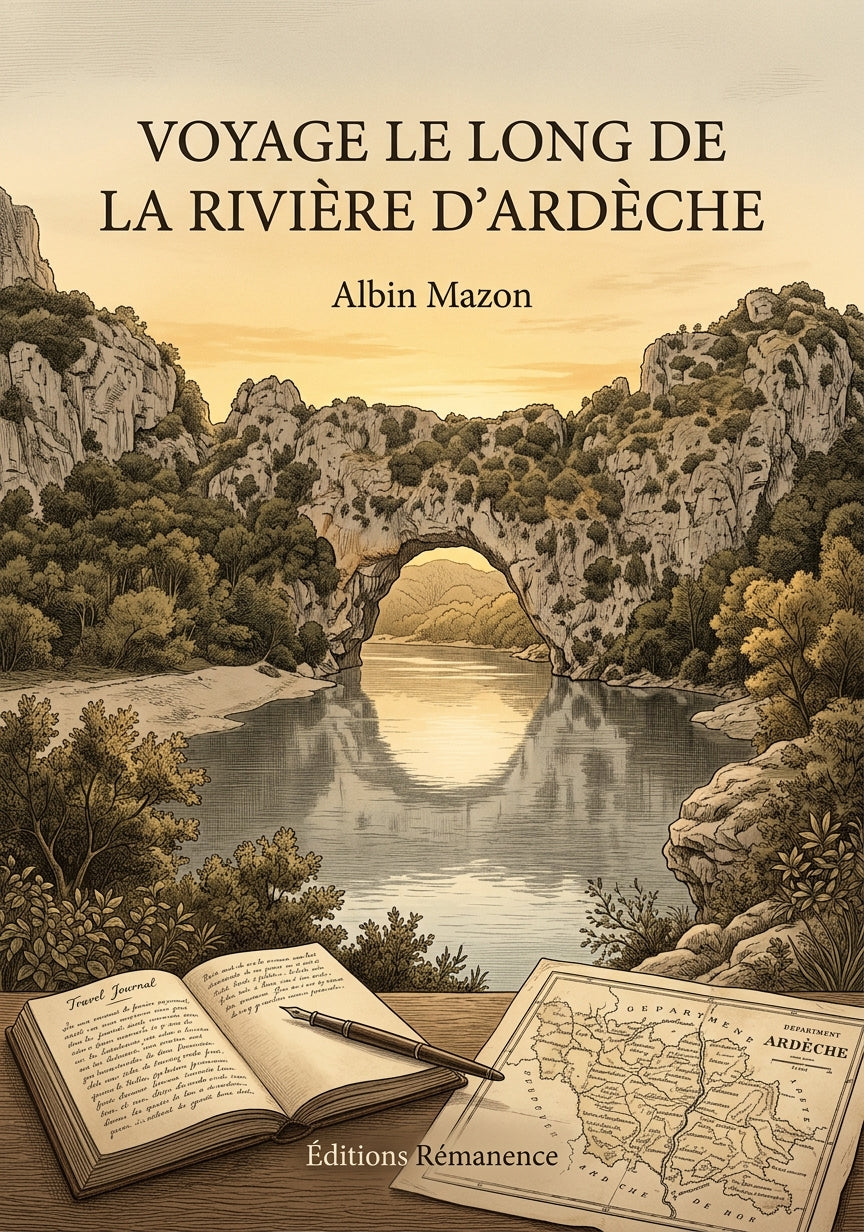 Livre Voyage le long de la rivière d’Ardèche par Albin Mazon - Couverture - Editions Remanence