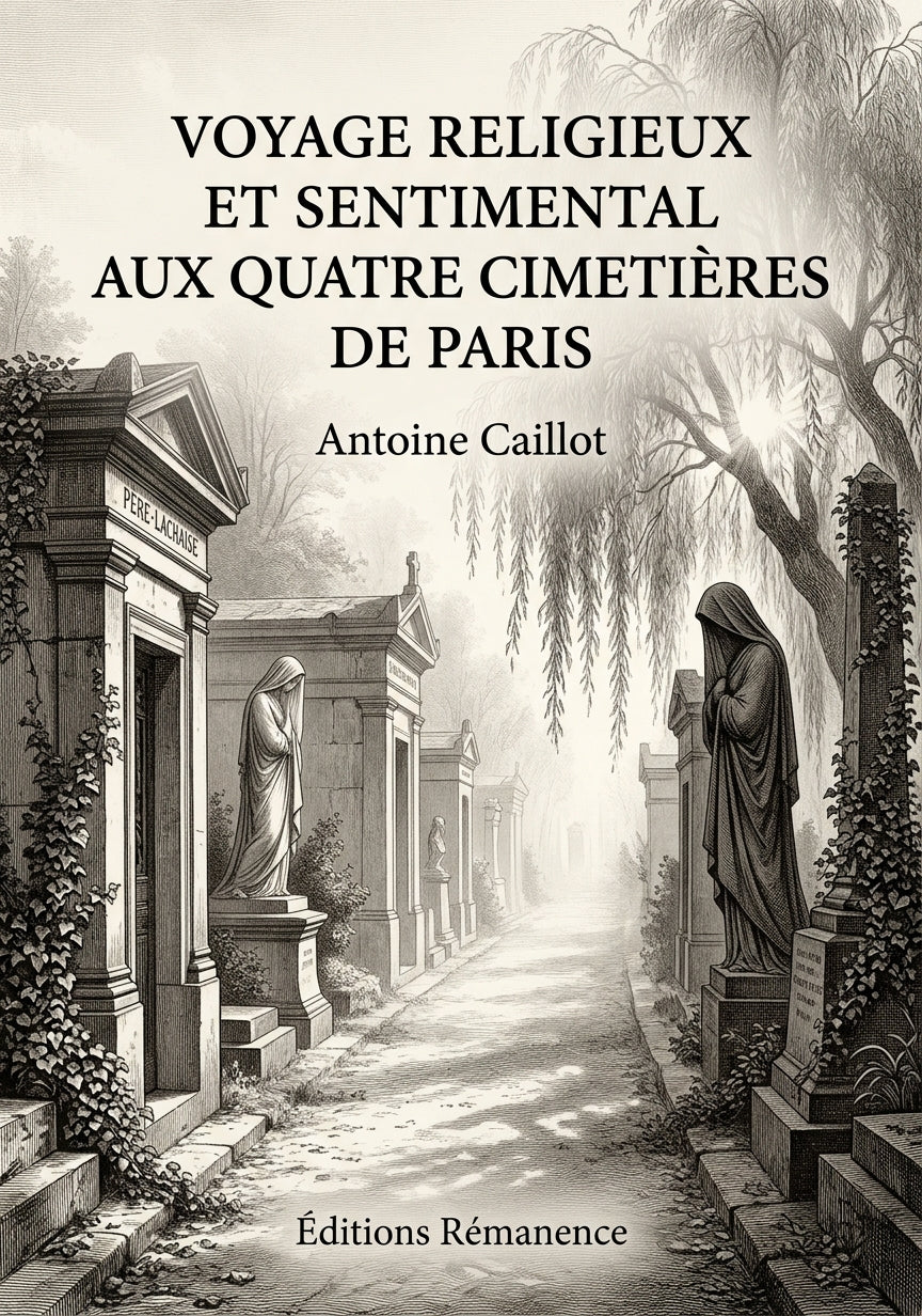 Livre Voyage religieux et sentimental aux quatre cimetières de Paris par Antoine Caillot - Couverture - Editions Remanence