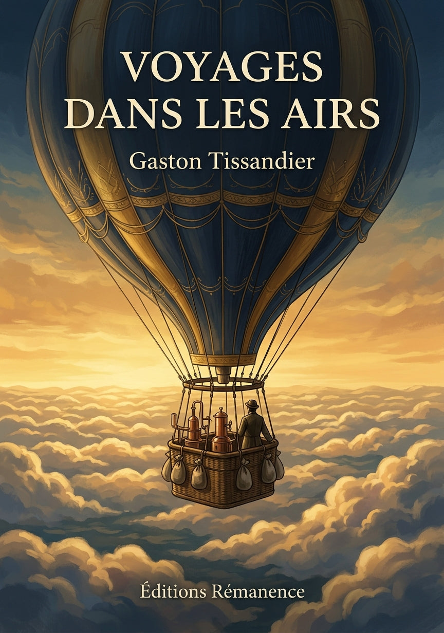 Livre Voyages dans les airs par Gaston Tissandier - Couverture - Editions Remanence
