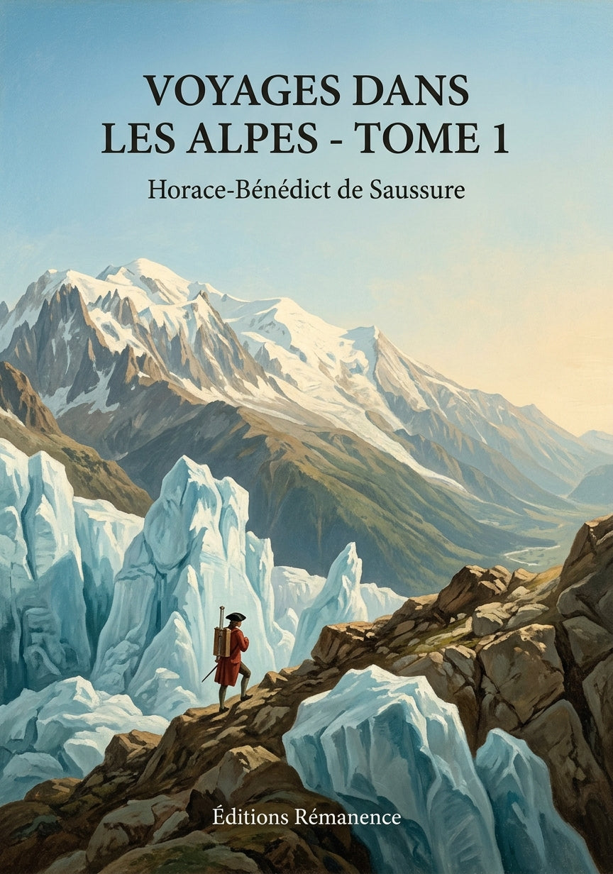 Livre Voyages dans les Alpes - Tome 1 par Horace-Bénédict de Saussure - Couverture - Editions Remanence