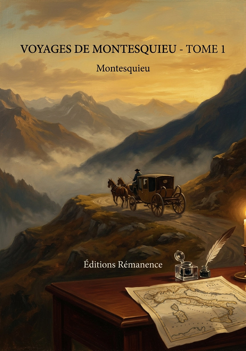 Livre Voyages de Montesquieu - Tome 1 par Montesquieu - Couverture - Editions Remanence