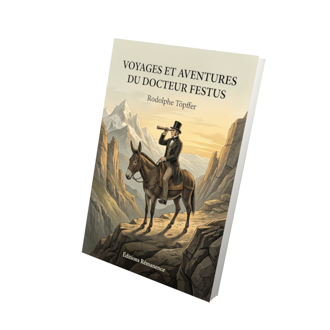 Livre Voyages et aventures du docteur Festus par Rodolphe Töpffer - Vue 3D - Editions Remanence