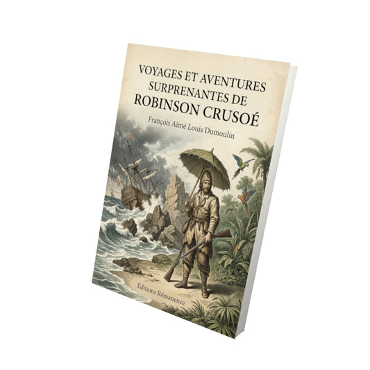 Livre Voyages et Aventures Surprenantes de Robinson Crusoé - François Aimé Louis Dumoulin - Vue 3D - Editions Remanence