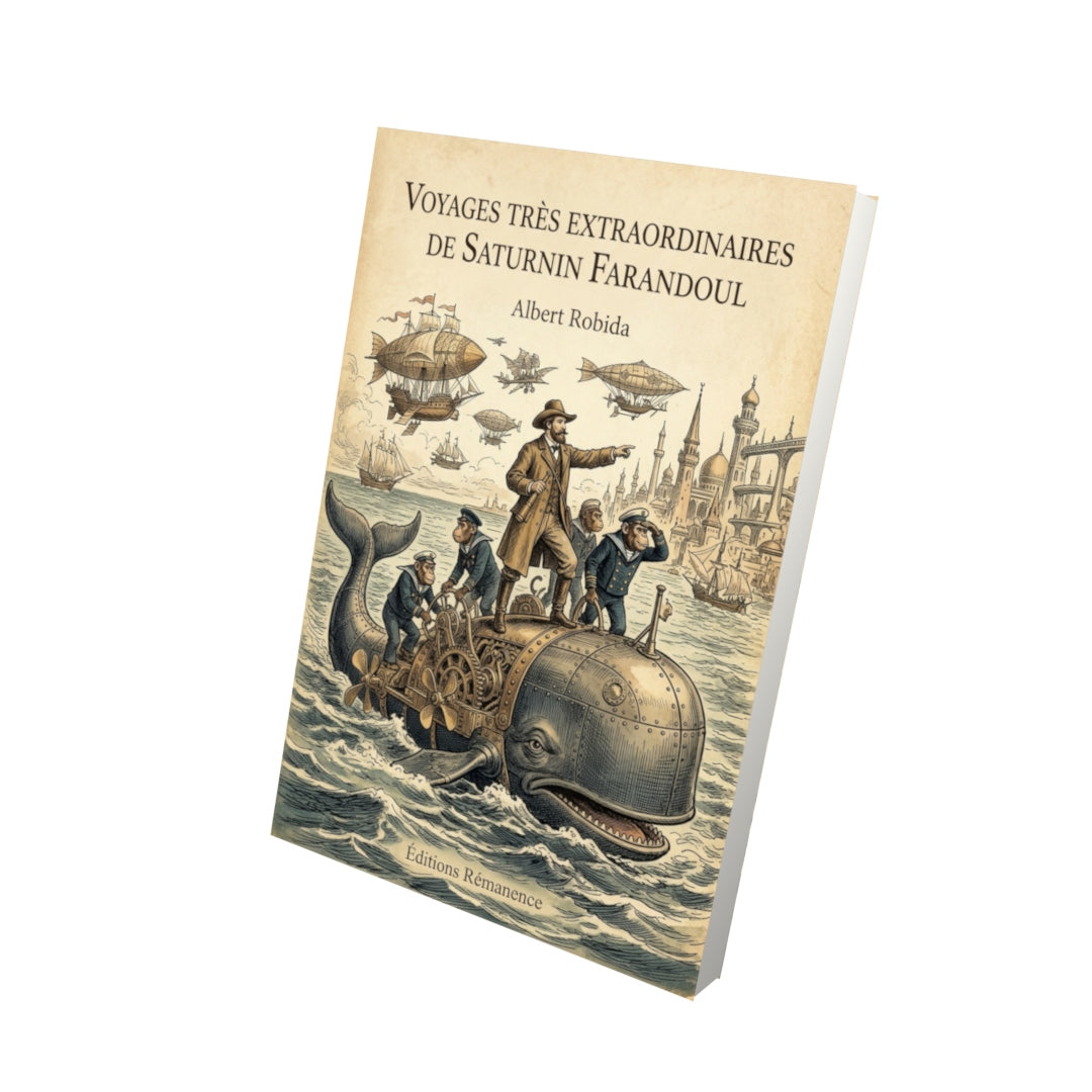 Livre Voyages très extraordinaires de Saturnin Farandoul par Albert Robida - Vue 3D - Editions Remanence
