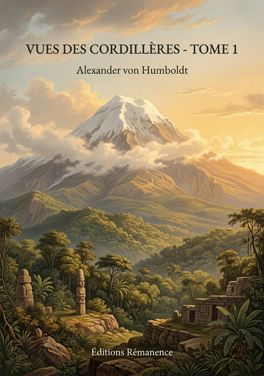 Livre Vues des Cordillères - Tome 1 par Alexander von Humboldt - Couverture - Editions Remanence