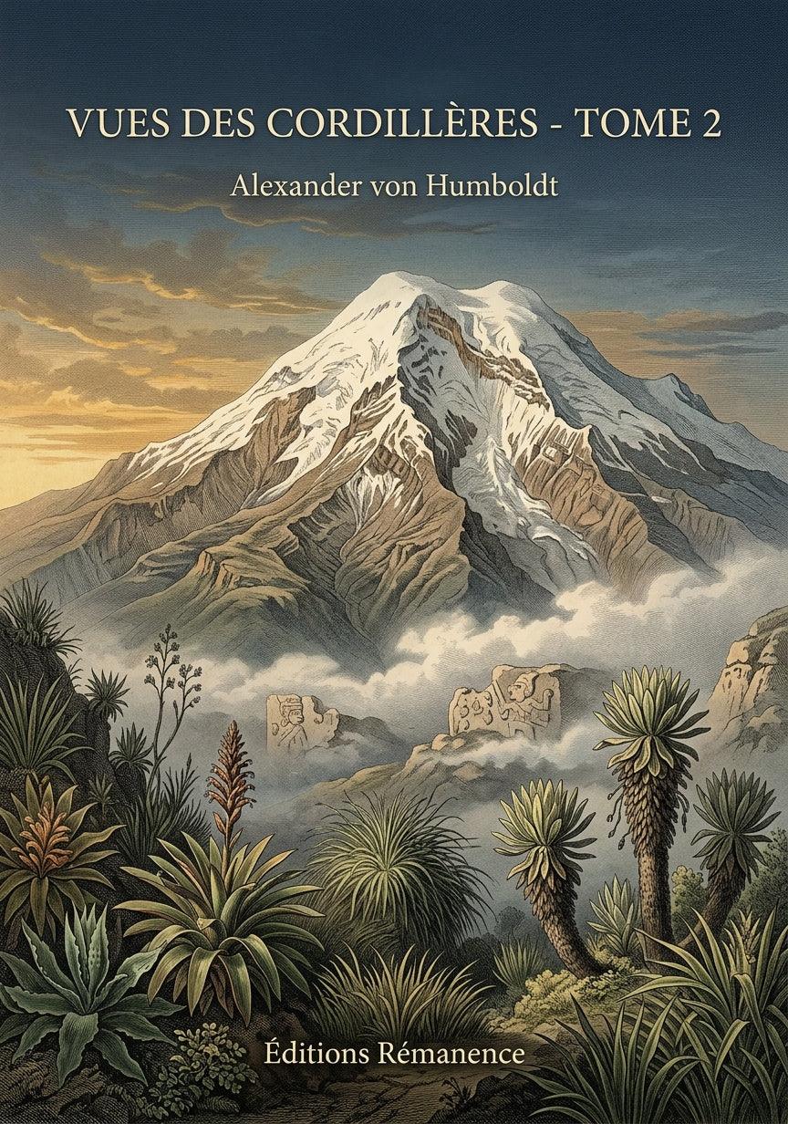 Livre Vues des Cordillères - Tome 2 par Alexander von Humboldt - Couverture - Editions Remanence