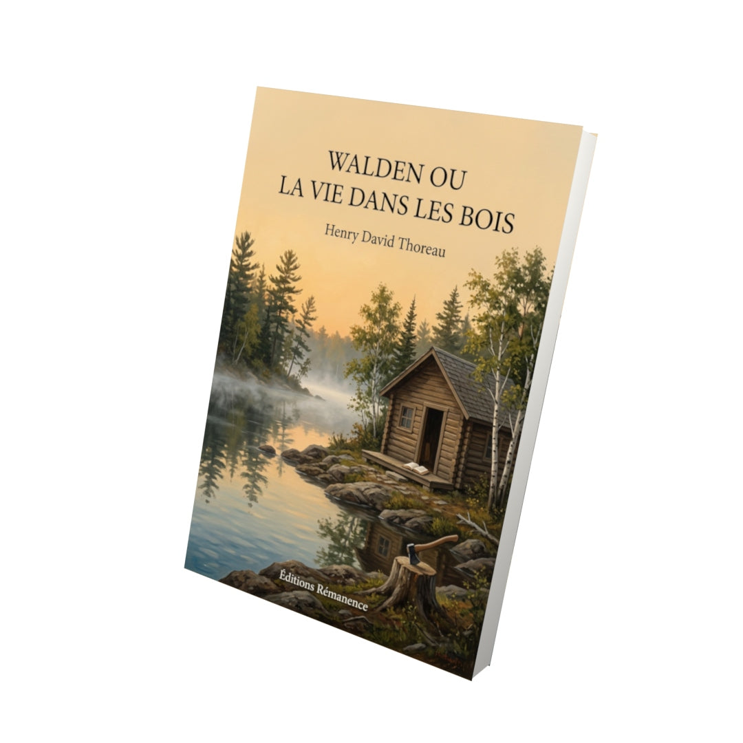 Livre Walden ou la vie dans les bois par Henry David Thoreau - Vue 3D - Editions Remanence