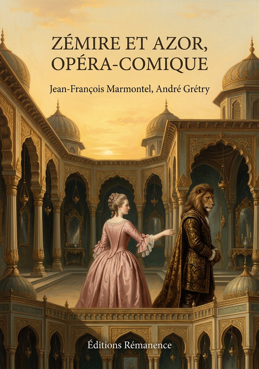 Livre Zémire et Azor, opéra-comique par Jean-François Marmontel, André Grétry - Couverture - Editions Remanence