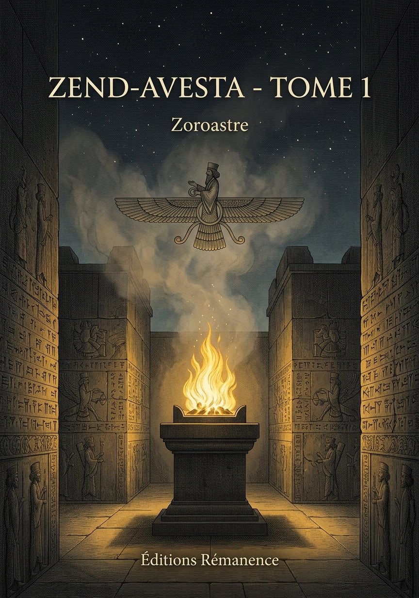 Livre Zend-Avesta - Tome 1 par Zoroastre - Couverture - Editions Remanence