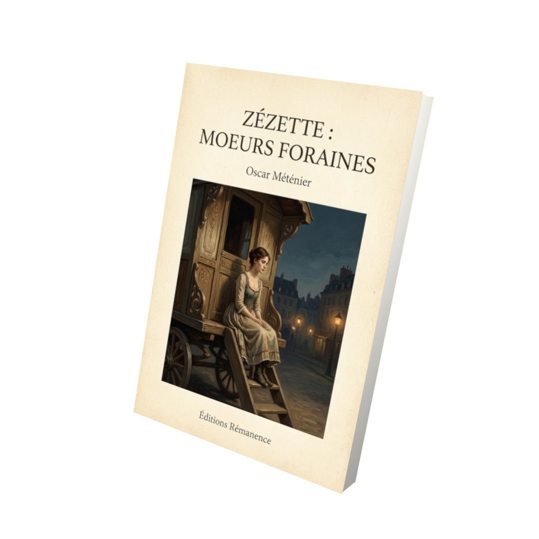 Livre Zézette : moeurs foraines - Oscar Méténier - Vue 3D - Editions Remanence