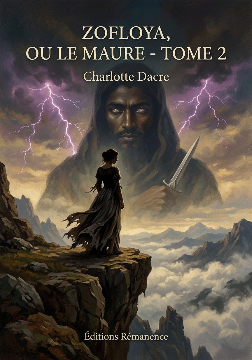 Livre Zofloya, ou Le Maure - Tome 2 par Charlotte Dacre - Couverture - Editions Remanence