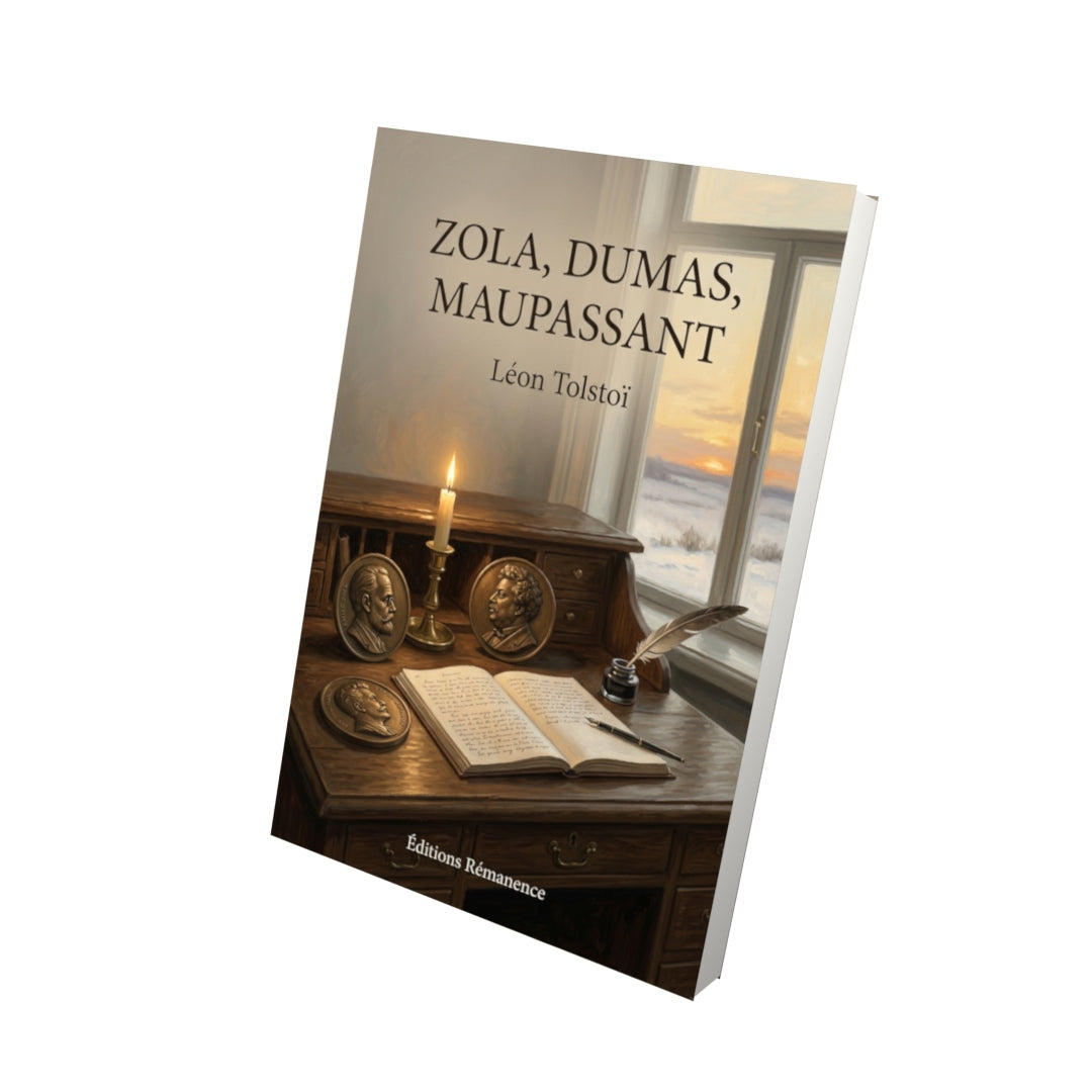 Livre Zola, Dumas, Maupassant par Léon Tolstoï - Vue 3D - Editions Remanence