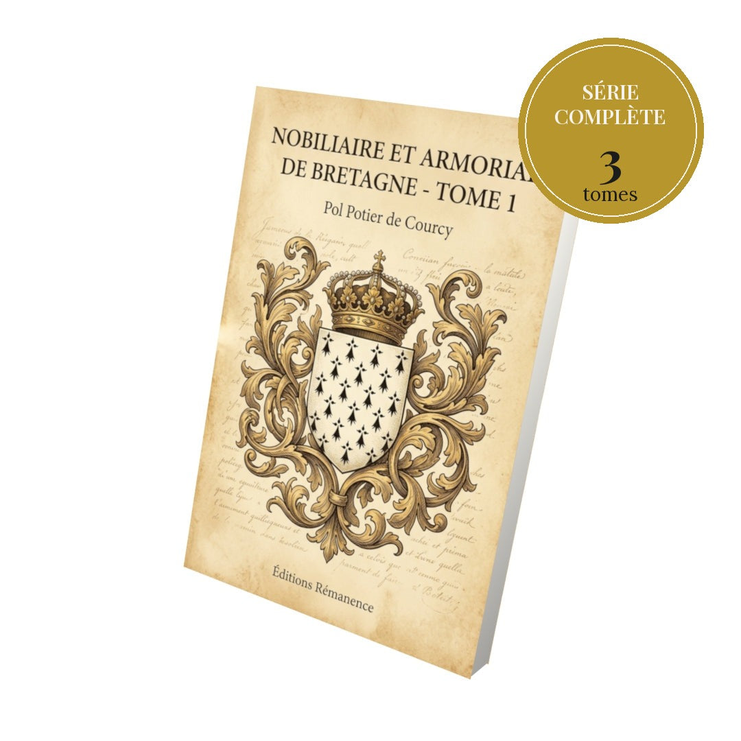 Nobiliaire et armorial de Bretagne – série complète en 3 tomes