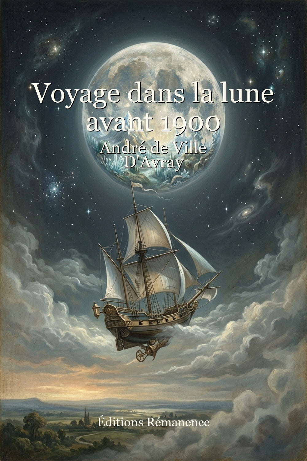 Couverture a plat de Voyage dans la lune avant 1900 – André de Ville D'Avray
